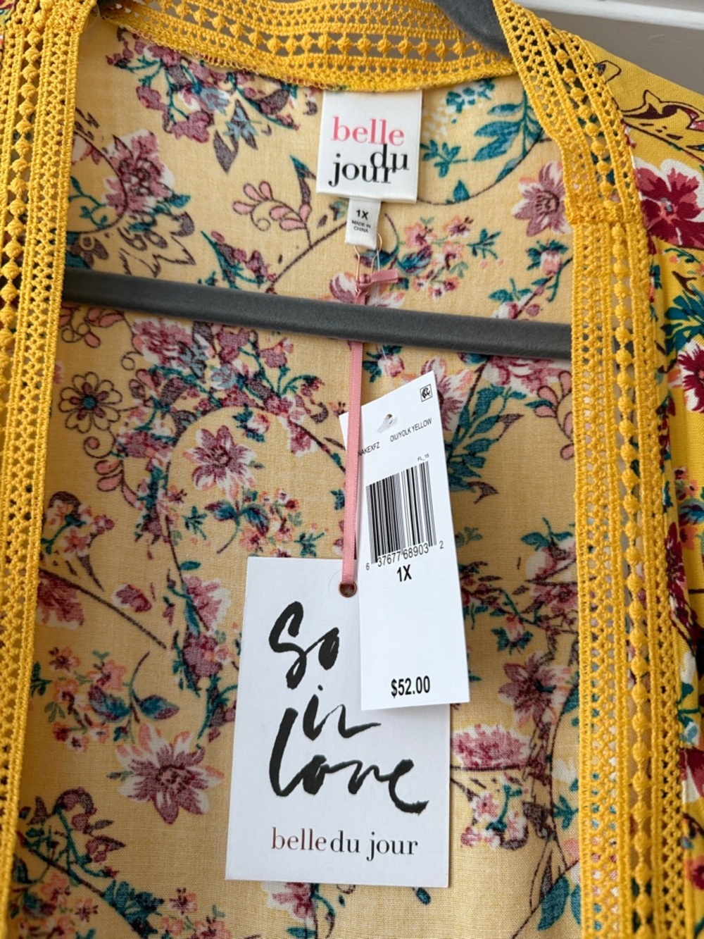 Belle Du Jour Yellow Floral Kimono - Picture 6 of 6